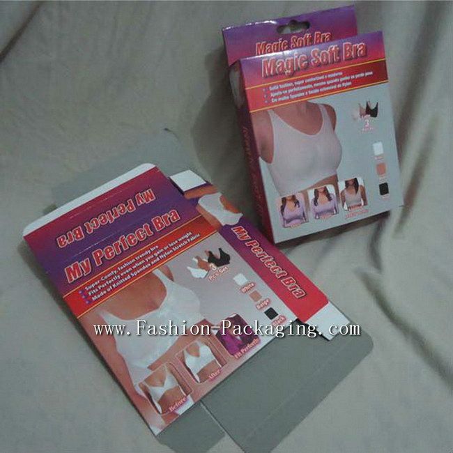 Printing Fashion classic Paper Bra Packing with custom design