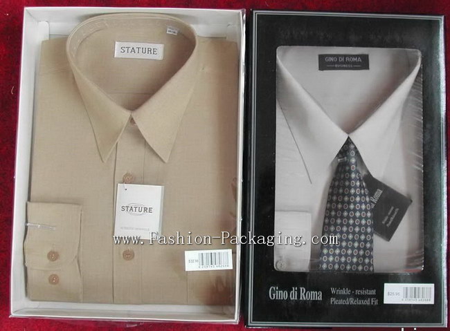 Folded Paper Box for Shirt packaging w/o pvc lid