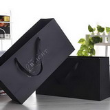 Luxury Black Paper Bag with Hot Stamped Silver logo